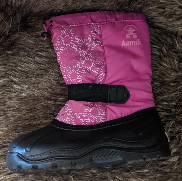 Kamik Child's Sturdy Pink Boots- 4 - Picture 4 of 11